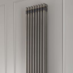 Reina 1800mm x 290mm 3449BTU Raw Metal Vertical 3 Column Radiator