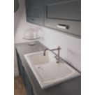 Abode Milford 1 Bowl Fireclay Ceramic Kitchen Sink With Reversible Drainer 500mm x 184mm