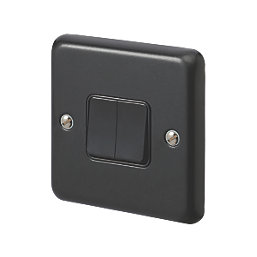 MK Contoura 10A 2-Gang 2-Way Switch  Black with Colour-Matched Inserts