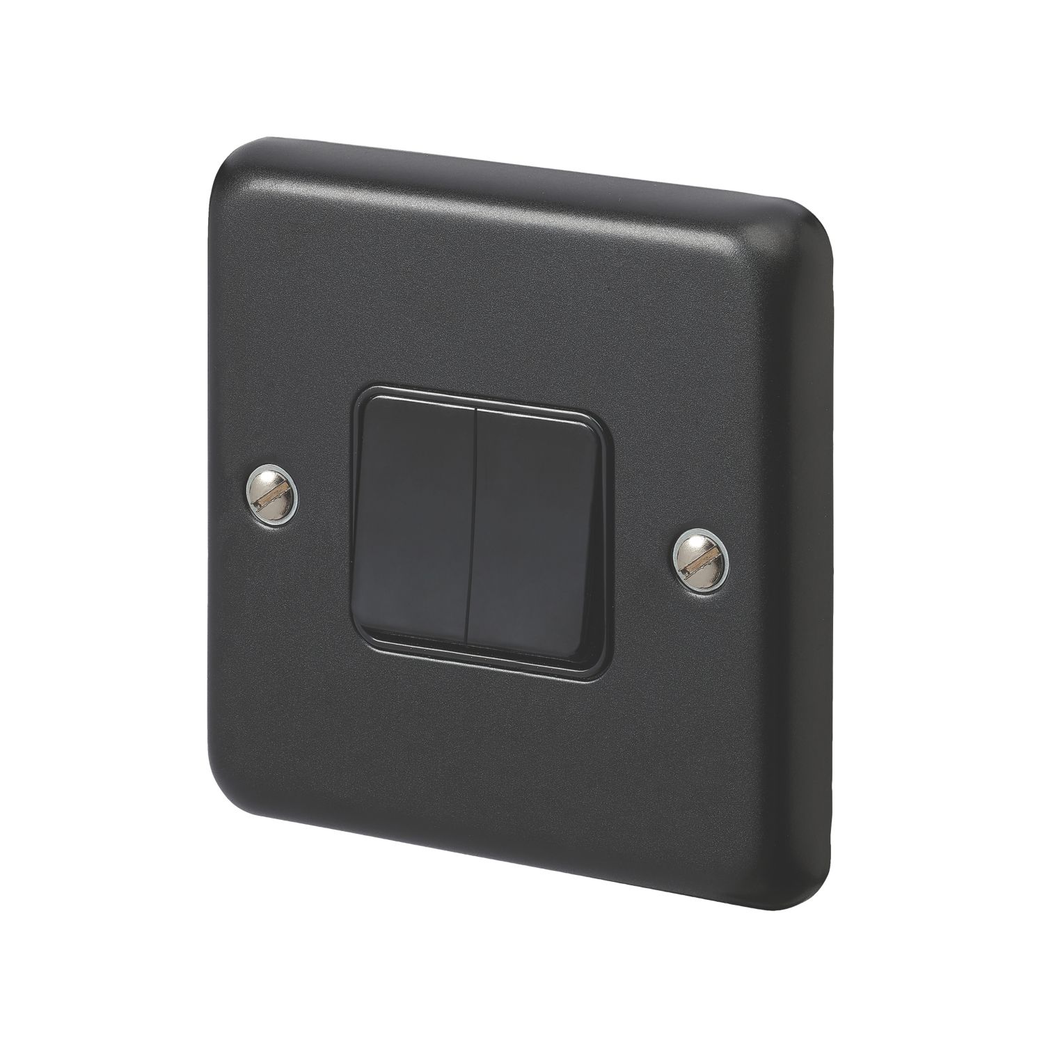 MK Contoura 10A 2-Gang 2-Way Switch Black with Colour-Matched Inserts (384RG)