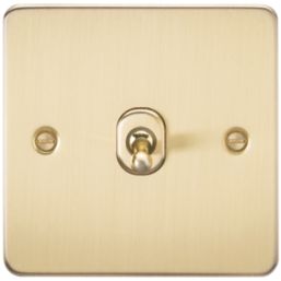 Knightsbridge FP12TOGBB 10AX 1-Gang Intermediate Switch Brushed Brass with Colour-Matched Inserts