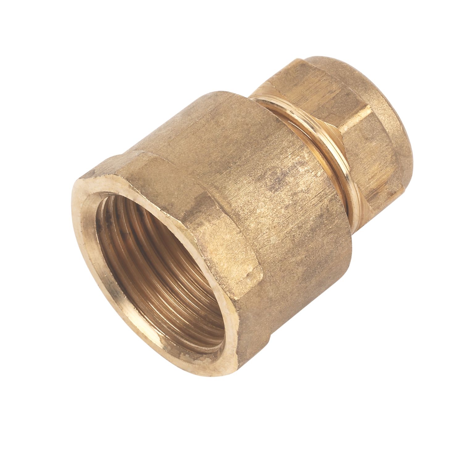 Flomasta Brass Compression Adapting Female Coupler 15mm x 3/4" (38542)