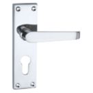 Smith & Locke  Fire Rated Euro Lock Door Handles Pair Polished Chrome