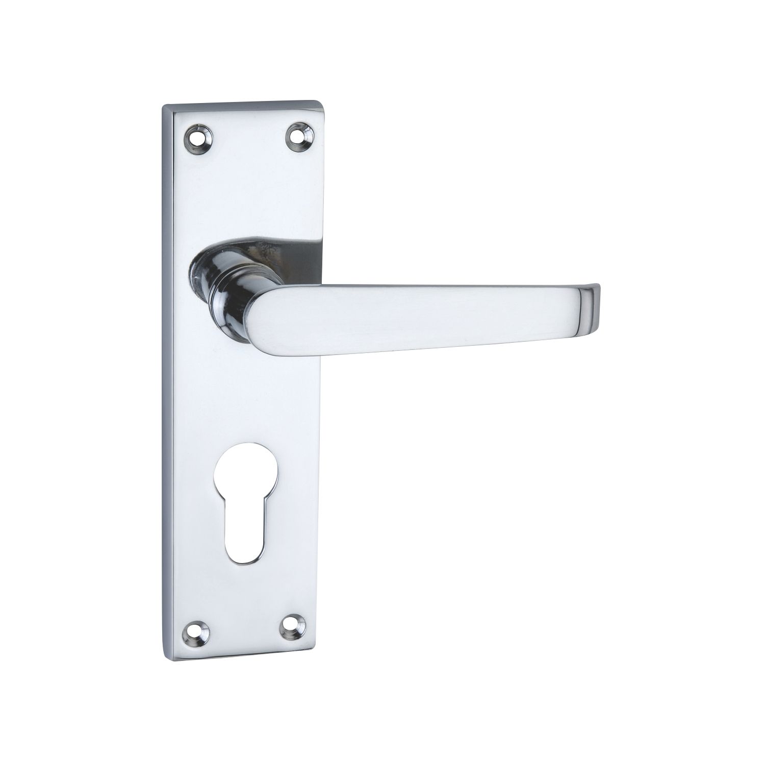Smith & Locke Fire Rated Euro Lock Door Handles Pair Polished Chrome (3856P)