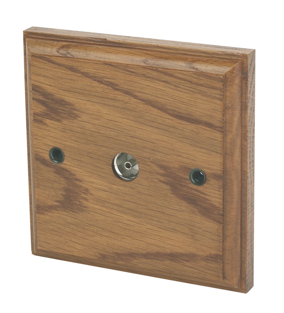 Varilight  1-Gang Coaxial TV Socket Medium Oak
