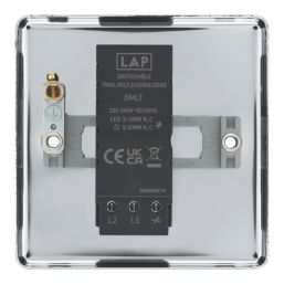LAP  1-Gang 2-Way LED Dimmer Switch  Polished Chrome with Colour-Matched Inserts