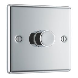 LAP  1-Gang 2-Way LED Dimmer Switch  Polished Chrome with Colour-Matched Inserts