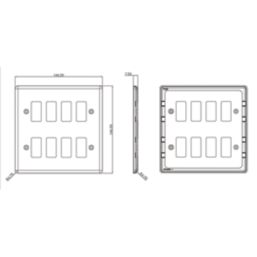 Knightsbridge  8-Module Grid Faceplate Brushed Chrome
