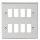 Knightsbridge  8-Module Grid Faceplate Brushed Chrome