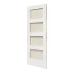 4-Clear Light Primed White Wooden Shaker Internal Door 1981mm x 838mm
