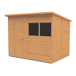 Forest Delamere 8' x 6' (Nominal) Pent Shiplap T&G Timber Shed with Assembly