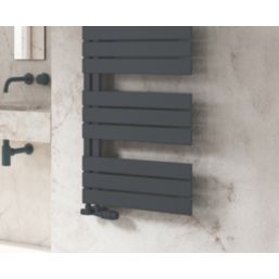 Reina 823mm x 550mm 1356BTU Anthracite Flat Designer Towel Radiator