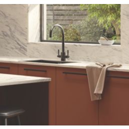 Wilsonart Matt Grey & White Marble Effect Laminate Upstand 3000mm x 100mm x 20mm