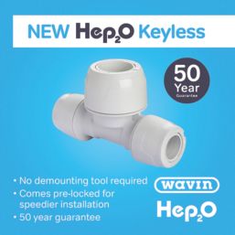 Hep2O  Plastic Push-Fit Reducing Keyless Tee 15mm x 15mm x 22mm
