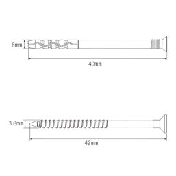 Easyfix  Nylon & Steel Countersunk Head Hammer Fixings 6mm x 40mm 20 Pack