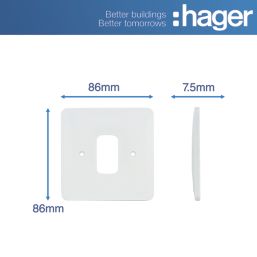 Hager Sollysta WMGP1 1-Module Grid Faceplate White