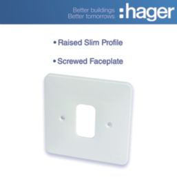 Hager Sollysta WMGP1 1-Module Grid Faceplate White