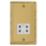 Varilight  1-Gang Dual Voltage Shaver Socket 115V Georgian Brass with White Inserts