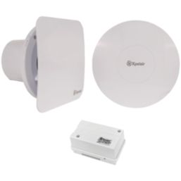 Xpelair LVCV4SR 100mm (4") Axial Bathroom or Kitchen Extractor Fan with Humidistat & Timer White 220-240V