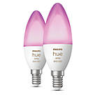 Philips Hue  SES Candle RGB & White LED Smart Light Bulb 4W 470lm 2 Pack