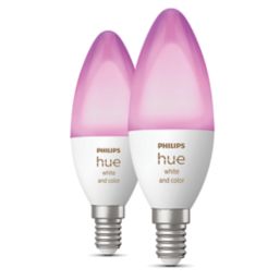 Philips Hue  E14 Candle RGB & White LED Smart Light Bulb 4W 470lm 2 Pack