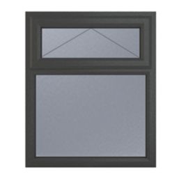 Crystal  Top Opening Obscure Triple-Glazed Casement Anthracite on White uPVC Window 1190mm x 1115mm
