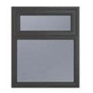 Crystal  Top Opening Obscure Triple-Glazed Casement Anthracite on White uPVC Window 1190mm x 1115mm