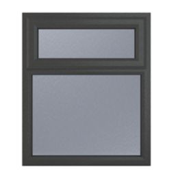 Crystal  Top Opening Obscure Triple-Glazed Casement Anthracite on White uPVC Window 1190mm x 1115mm