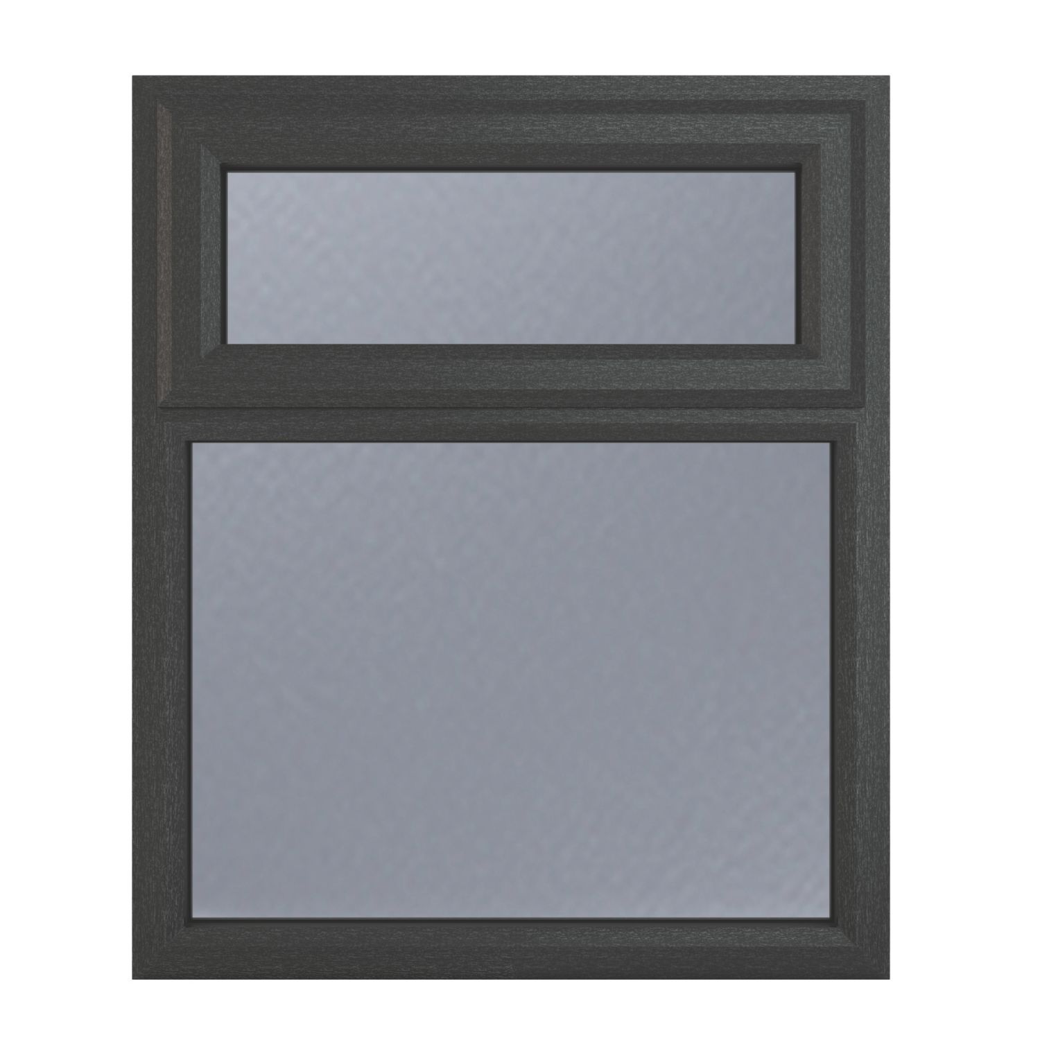 Crystal Top Opening Obscure Triple-Glazed Casement Anthracite on White uPVC Window 1190mm x 1115mm (386JM)