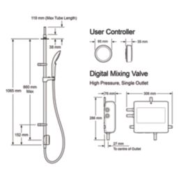 Mira Activate with ColdBoost HP/Combi Ceiling-Fed Single Outlet Chrome Thermostatic Digital Mixer Shower