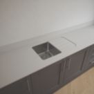 Metis  White Fleck Kitchen Worktop with 1 Bowl Stainless Steel Sink 3050mm x 620mm x 15mm