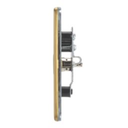 Contactum Lyric 1-Gang Female Coaxial TV Socket Brushed Brass with Black Inserts