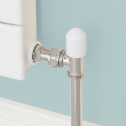 Flomasta  15mm x 1/2" White / Chrome Angled  Thermostatic Radiator