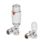 Flomasta  15mm x 1/2" White / Chrome Angled  Thermostatic Radiator