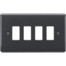 Knightsbridge Part M 4-Module Grid Faceplate Anthracite