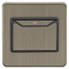 Knightsbridge Screwless 32A Key Card Switch Antique Brass with Black Inserts