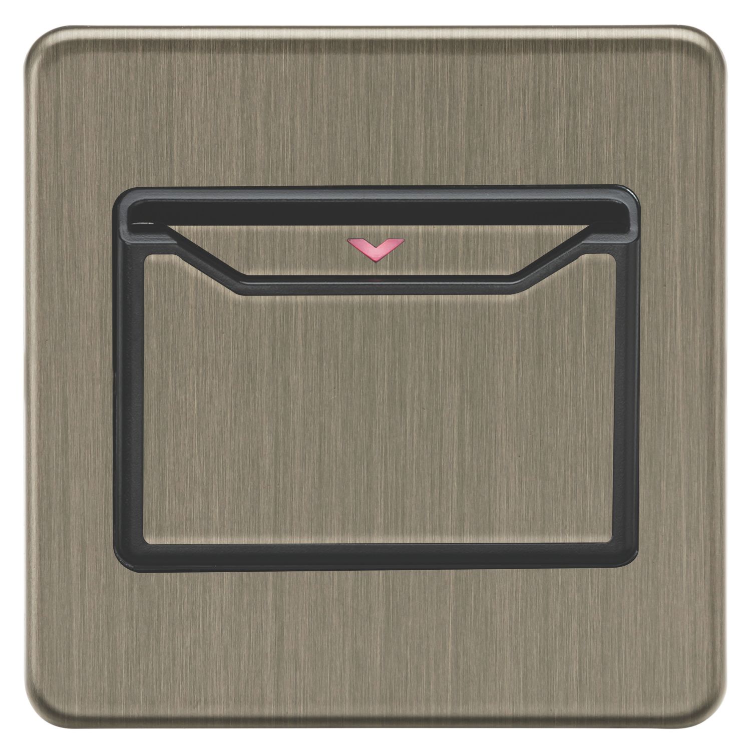 Knightsbridge Screwless 32A Key Card Switch Antique Brass with Black Inserts (387CR)