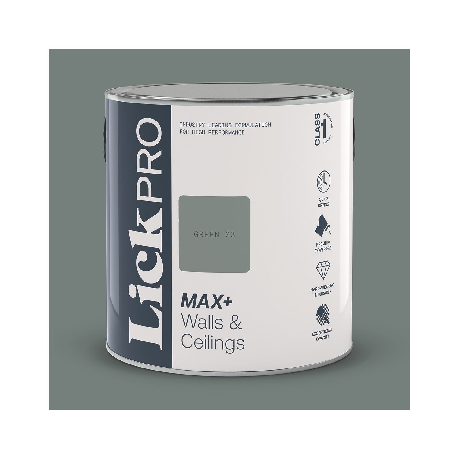 LickPro Max+ 2.5Ltr Green 03 Eggshell Emulsion Paint (387JY)