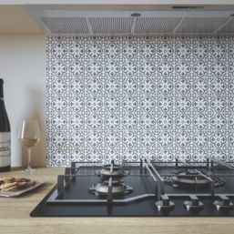 Wilsonart Florence Black & White Splashback 900mm x 800mm x 4mm