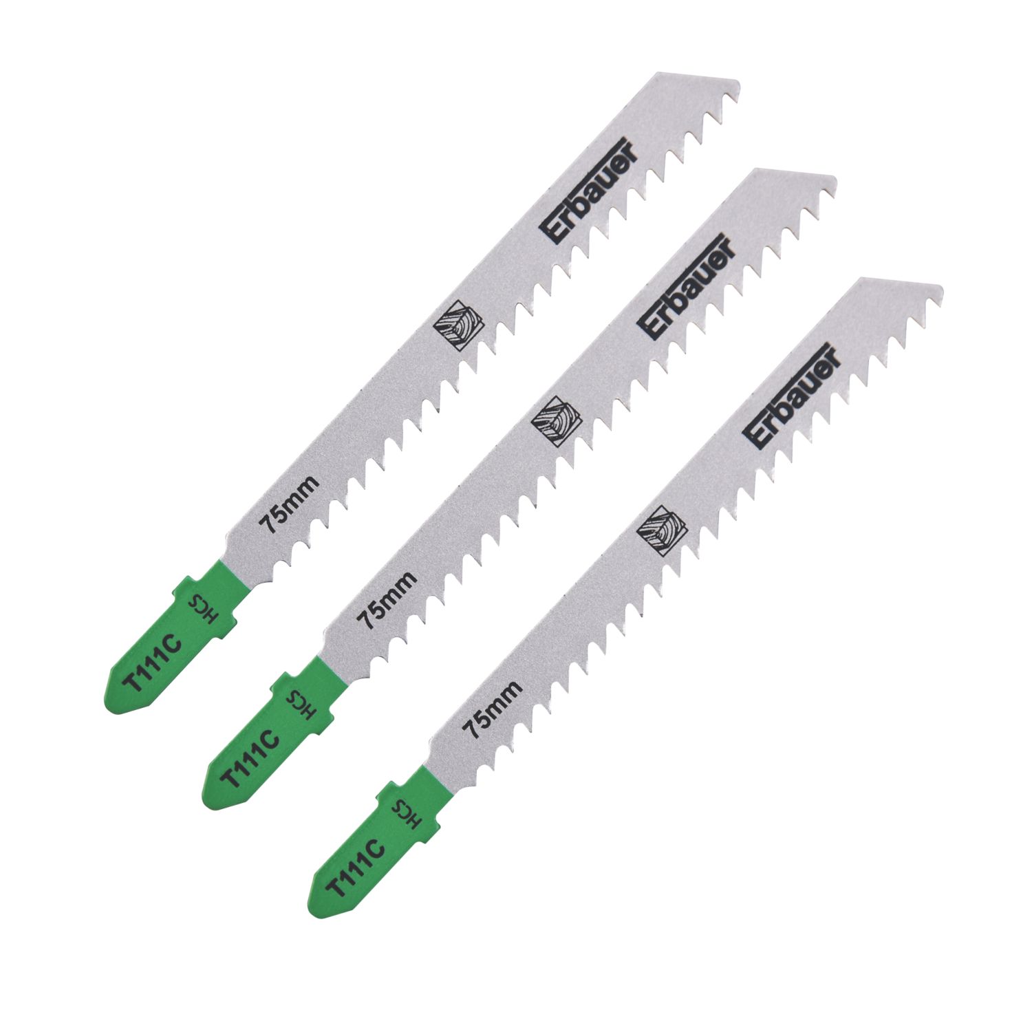 Erbauer Wood Jigsaw Blades 100mm 3 Piece Set (387PH)