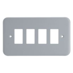 Contactum  4-Module Grid Metal Clad Faceplate