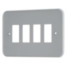 Contactum  4-Module Grid Metal Clad Faceplate