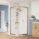 ETAL  Framed Quadrant Shower Enclosure & Tray  Brushed Brass 880mm x 880mm x 1940mm