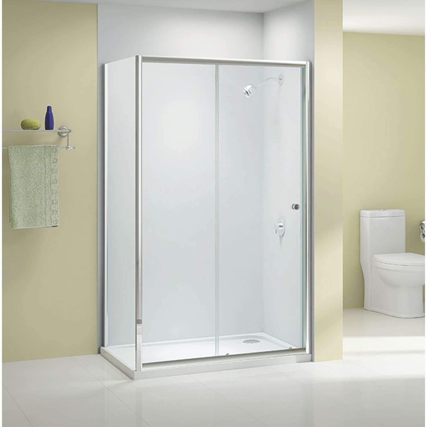 Triton Neo Six Framed Rectangular Sliding Door Shower Enclosure Chrome 1200mm x 800mm x 1850mm (387TK)