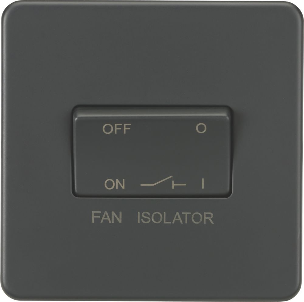 Knightsbridge 10AX 1Gang TP Fan Isolator Switch Anthracite Screwfix