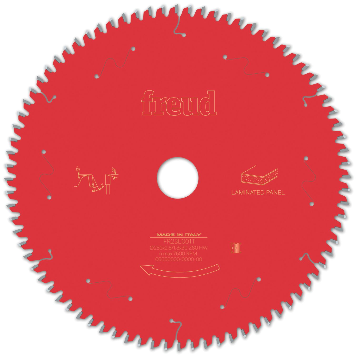 Freud F03FS09804 Laminate Panel Circular Saw Blade 250mm x 30mm 80T (387VV)