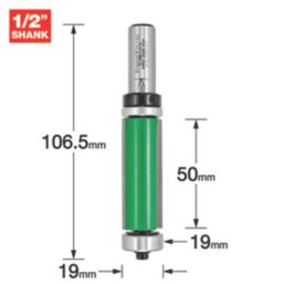Trend C199X1/2TC 1/2" Straight Double Guided Trimmer 19.1mm x 50mm
