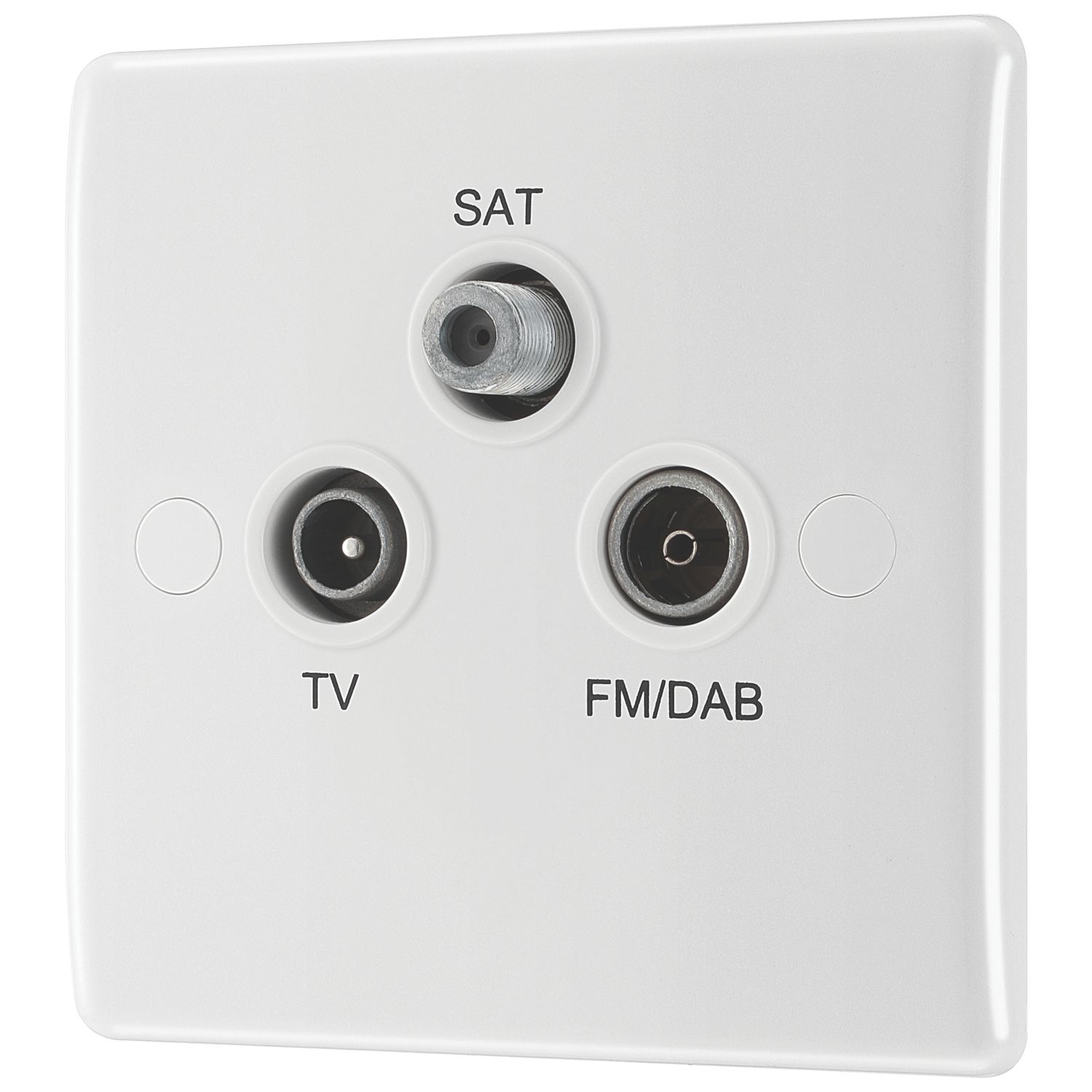British General 800 Series 1-Gang Triplex TV Socket White (387XG)