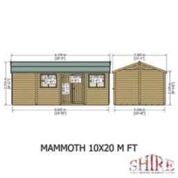 Shire  20' x 10' 6" (Nominal) Apex Tongue & Groove Timber Workshop with Assembly