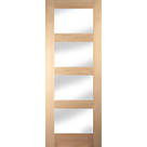 Jeld-Wen  4-Clear Light Unfinished Oak Veneer Wooden 4-Panel Shaker Internal Door 2040 x 826mm